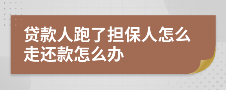 贷款人跑了担保人怎么走还款怎么办