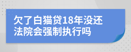 欠了白猫贷18年没还法院会强制执行吗
