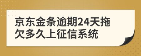 京东金条逾期24天拖欠多久上征信系统