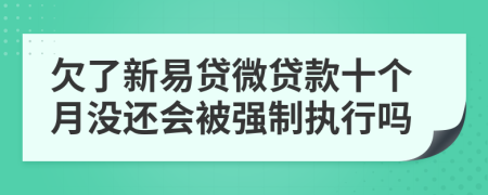 欠了新易贷微贷款十个月没还会被强制执行吗