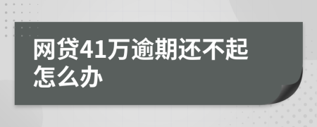 网贷41万逾期还不起怎么办