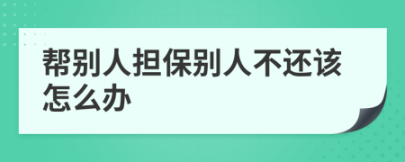 帮别人担保别人不还该怎么办