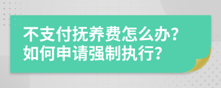 不支付抚养费怎么办？如何申请强制执行？