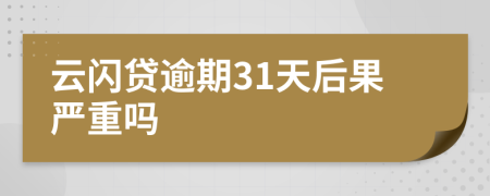 云闪贷逾期31天后果严重吗