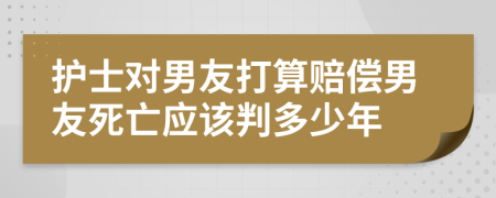 护士对男友打算赔偿男友死亡应该判多少年