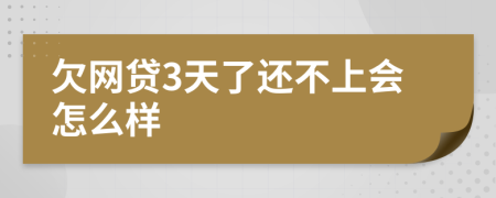 欠网贷3天了还不上会怎么样
