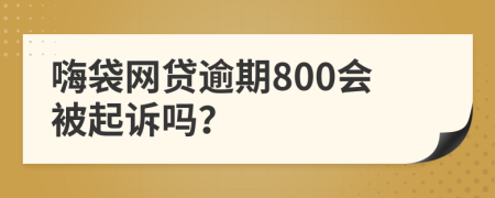 嗨袋网贷逾期800会被起诉吗？