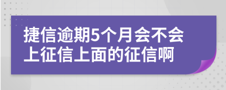 捷信逾期5个月会不会上征信上面的征信啊