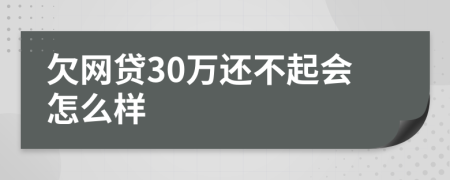 欠网贷30万还不起会怎么样