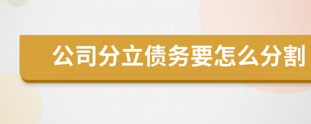 公司分立债务要怎么分割