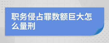 职务侵占罪数额巨大怎么量刑