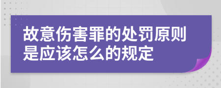 故意伤害罪的处罚原则是应该怎么的规定