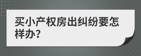 买小产权房出纠纷要怎样办？