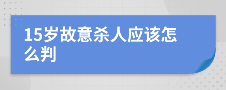 15岁故意杀人应该怎么判