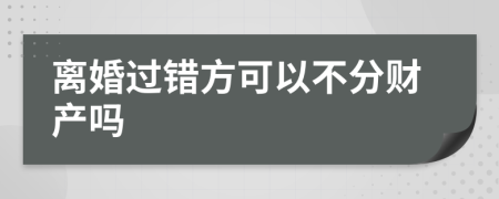 离婚过错方可以不分财产吗