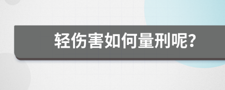 轻伤害如何量刑呢？