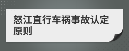 怒江直行车祸事故认定原则