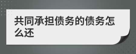 共同承担债务的债务怎么还