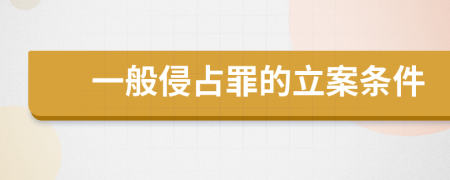 一般侵占罪的立案条件