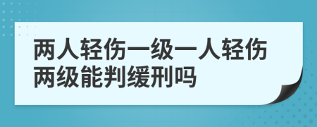 两人轻伤一级一人轻伤两级能判缓刑吗