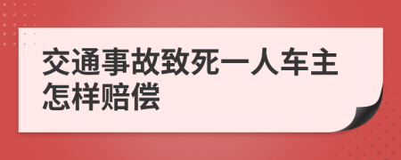 交通事故致死一人车主怎样赔偿