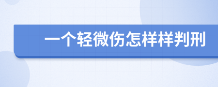 一个轻微伤怎样样判刑