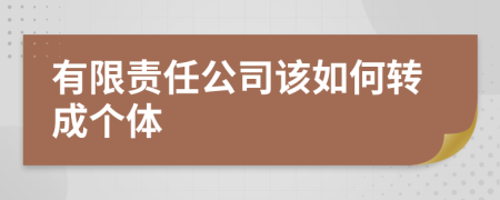 有限责任公司该如何转成个体