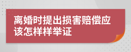 离婚时提出损害赔偿应该怎样样举证