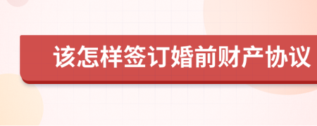 该怎样签订婚前财产协议