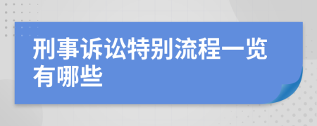 刑事诉讼特别流程一览有哪些