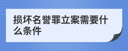 损坏名誉罪立案需要什么条件