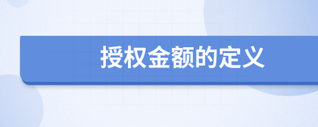 授权金额的定义