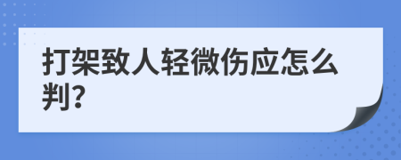 打架致人轻微伤应怎么判？