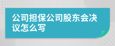 公司担保公司股东会决议怎么写