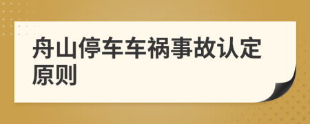 舟山停车车祸事故认定原则