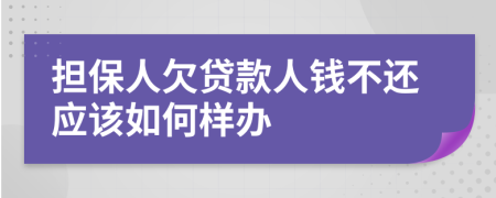 担保人欠贷款人钱不还应该如何样办