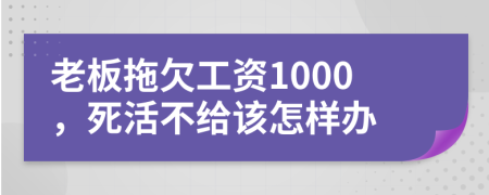 老板拖欠工资1000，死活不给该怎样办