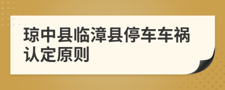 琼中县临漳县停车车祸认定原则