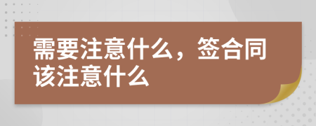 需要注意什么，签合同该注意什么