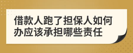 借款人跑了担保人如何办应该承担哪些责任