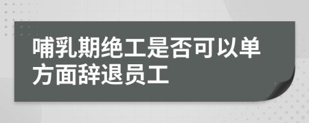 哺乳期绝工是否可以单方面辞退员工