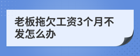 老板拖欠工资3个月不发怎么办