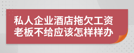 私人企业酒店拖欠工资老板不给应该怎样样办