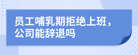 员工哺乳期拒绝上班，公司能辞退吗