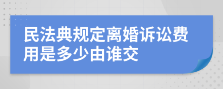 民法典规定离婚诉讼费用是多少由谁交