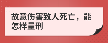 故意伤害致人死亡，能怎样量刑