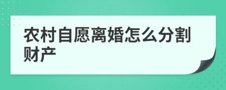 农村自愿离婚怎么分割财产
