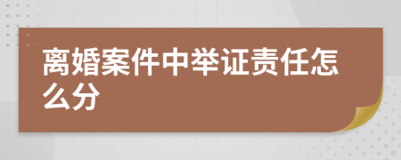 离婚案件中举证责任怎么分