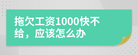 拖欠工资1000快不给，应该怎么办