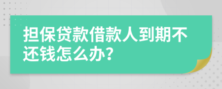 担保贷款借款人到期不还钱怎么办？